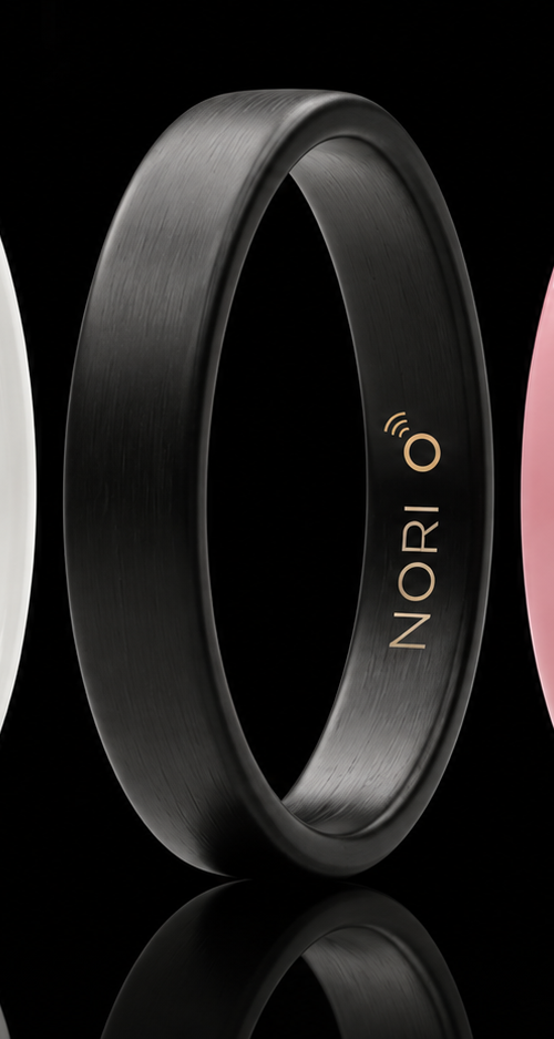 Obsidian Matte black satin ceramic NORI payment ring