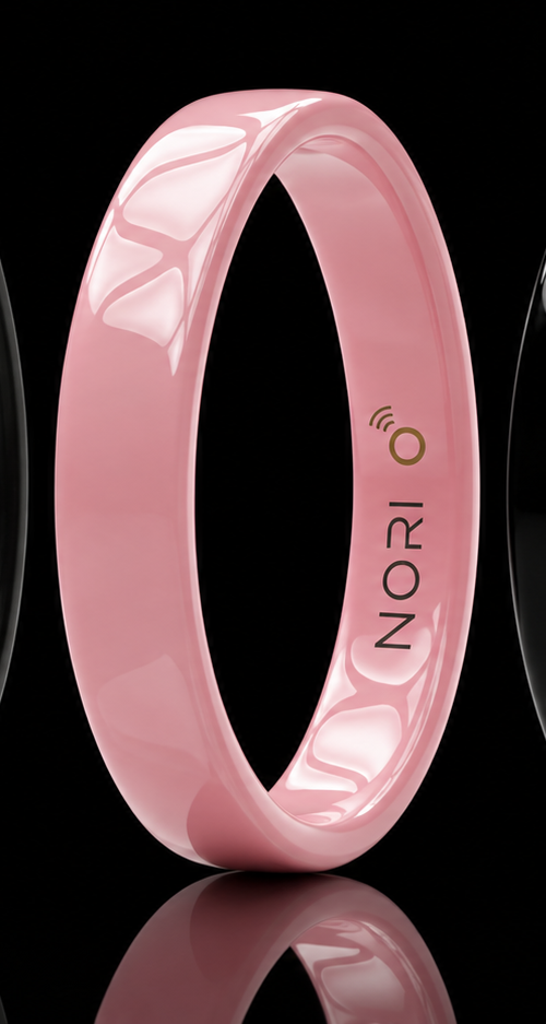 Rose Quartz pink gloss ceramic NORI payment ring